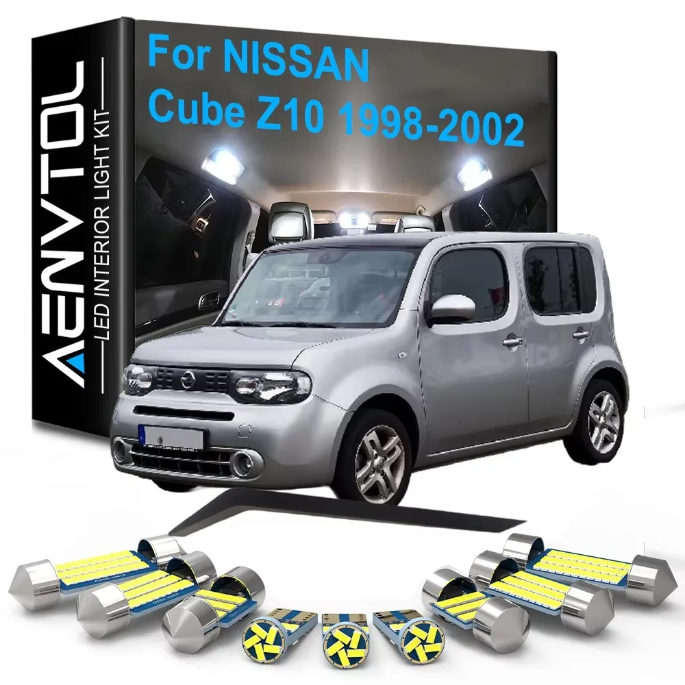 

8pcs Car LED Interior Lights Canbus For Nissan Cube Z10 1998 1999 2000 2001 2002 Vehicle Dome Reading Trunk License plate Lamps