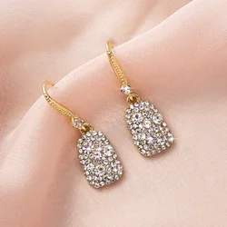 Zircon Square Pendientes Earring for Women Stainless Steel Gold Color Piercing Earring 2024 Trend Jewelry Accesorios Mujer
