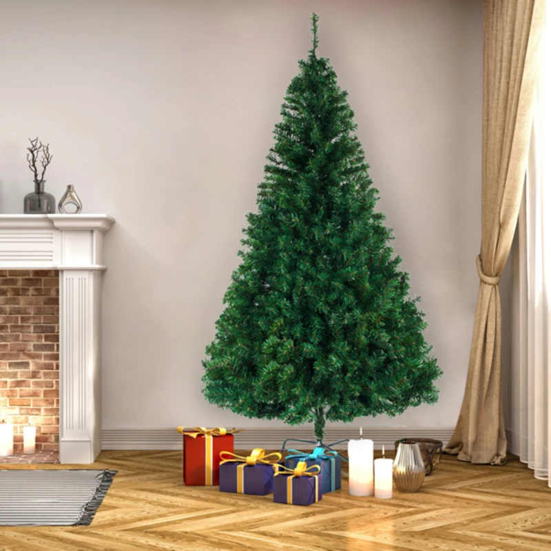 Árbol de Navidad decorado con material de PVC de 8 pies y 1138 rama, gran durabilidad, mano de obra fina, verde