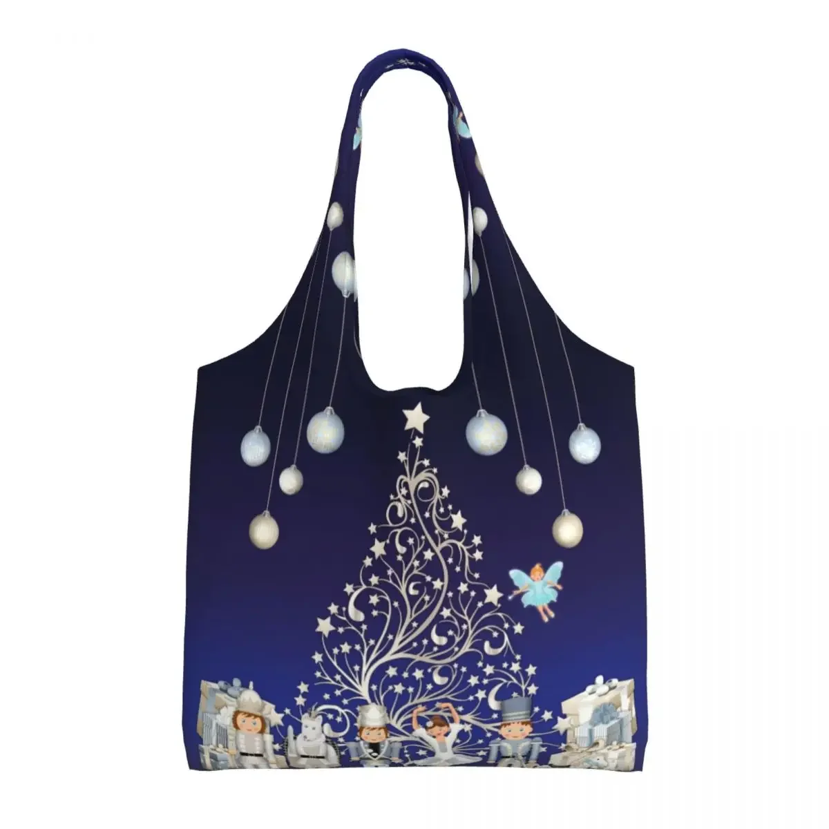 

Kawaii Nutcracker Christmas Ballet Scene Shopping Tote Bags Reusable Canvas Grocery Shoulder Shopper Bags Handbag Gifts