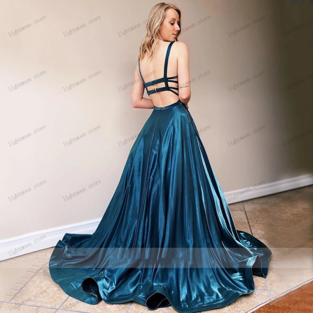 Elegant Evening Dresses A-Line Bridal Gowns Spaghetti Straps Robes For Formal Party Boat Neck Vestidos De Noche Customized 2025