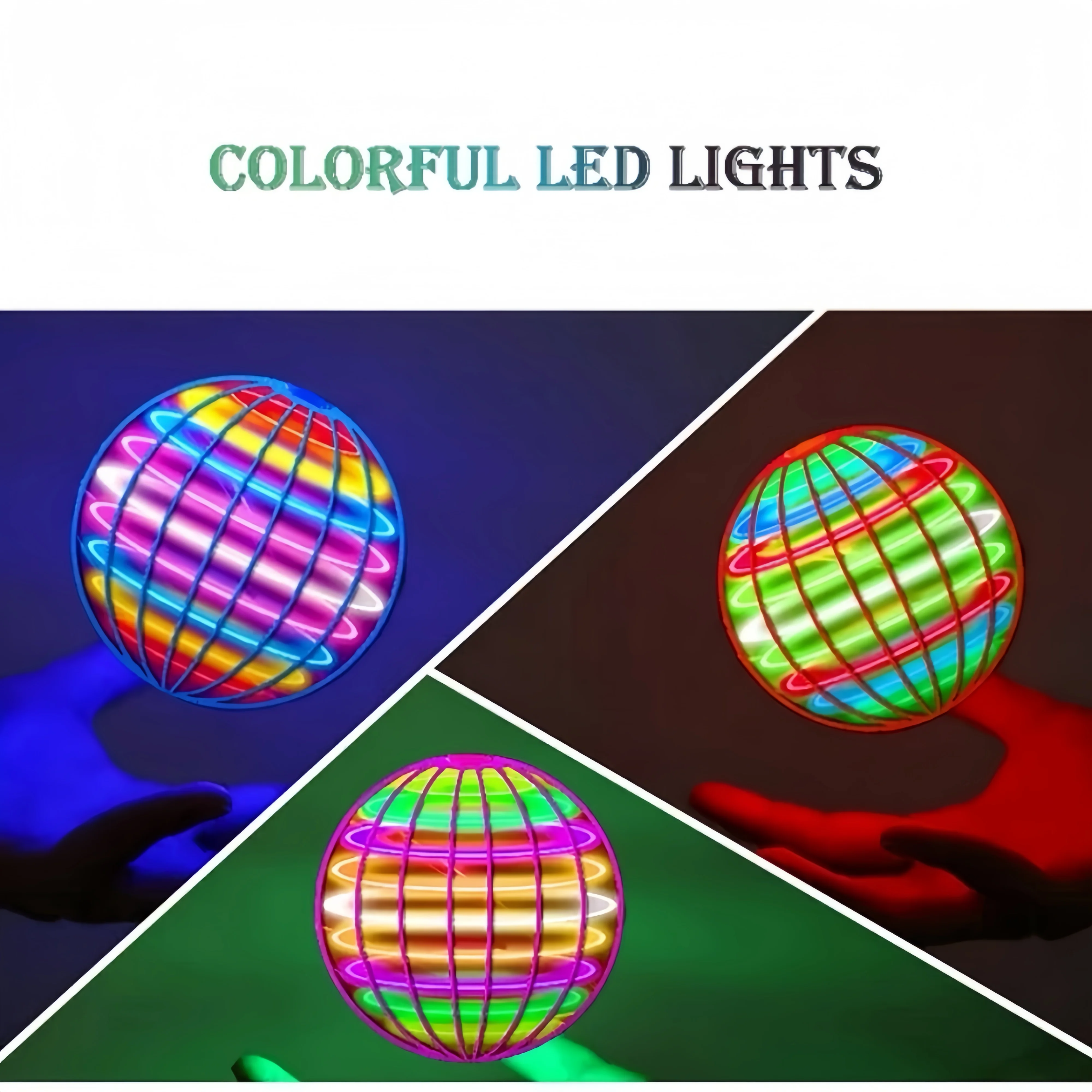 Flying Ball Boomerang Flyorb Magic With LED Lights Drone Hover Ball Stress Release Flying Spinner Fidget Toys Kids Family Gifts