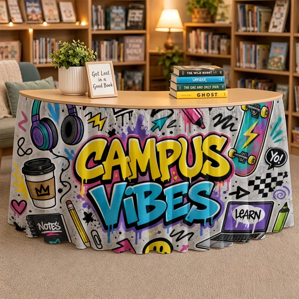 Halloween, Christmas, party table skirts, 1-piece music-themed campus atmosphere elements, etc.xzj