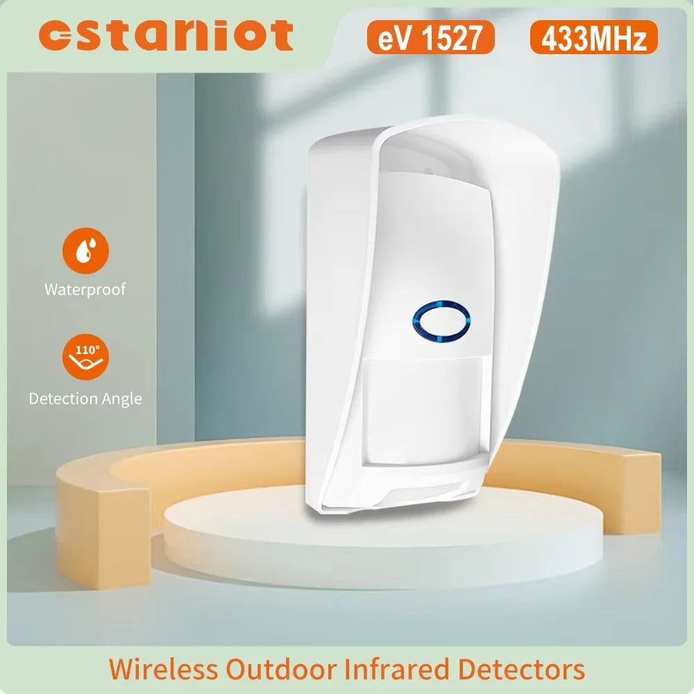 Staniot 433Mhz Mini Outdoor PIR Motion Detector Smart Home Human Infrared Body Security Burglar Alarm Sensor 110° with Pet-Proof