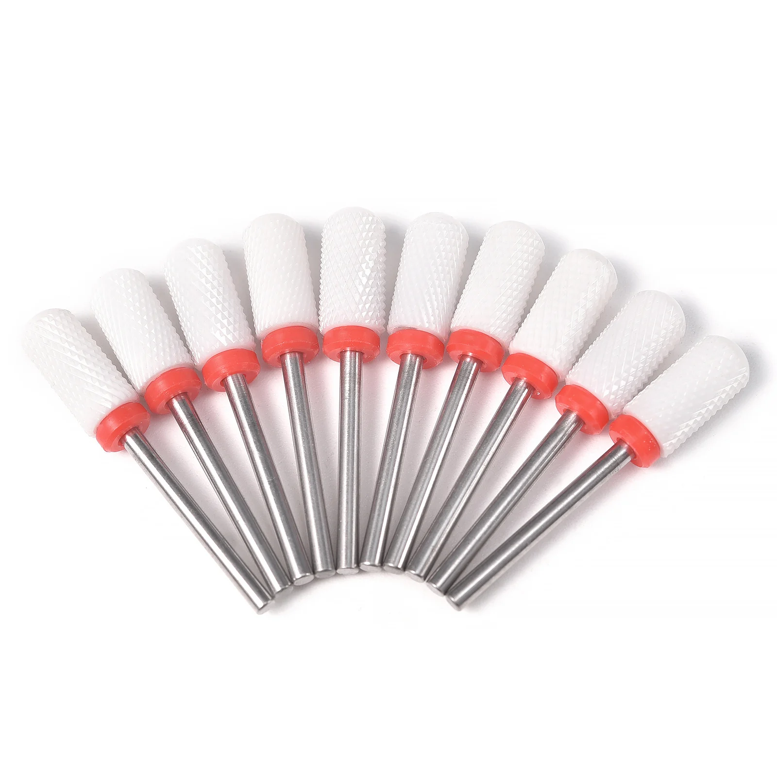 10 stks/set Nail Boor Snijders Set Voor Manicure Keramische Nagelboor Maïs Vorm Gel Polish Remover Cutter Elektrische Bestanden tool