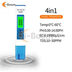 PH Meter 4 in 1 Water Quality Test Pen TDS EC PH TEMP High Precision Test Meter Electronic Water Quality Tester