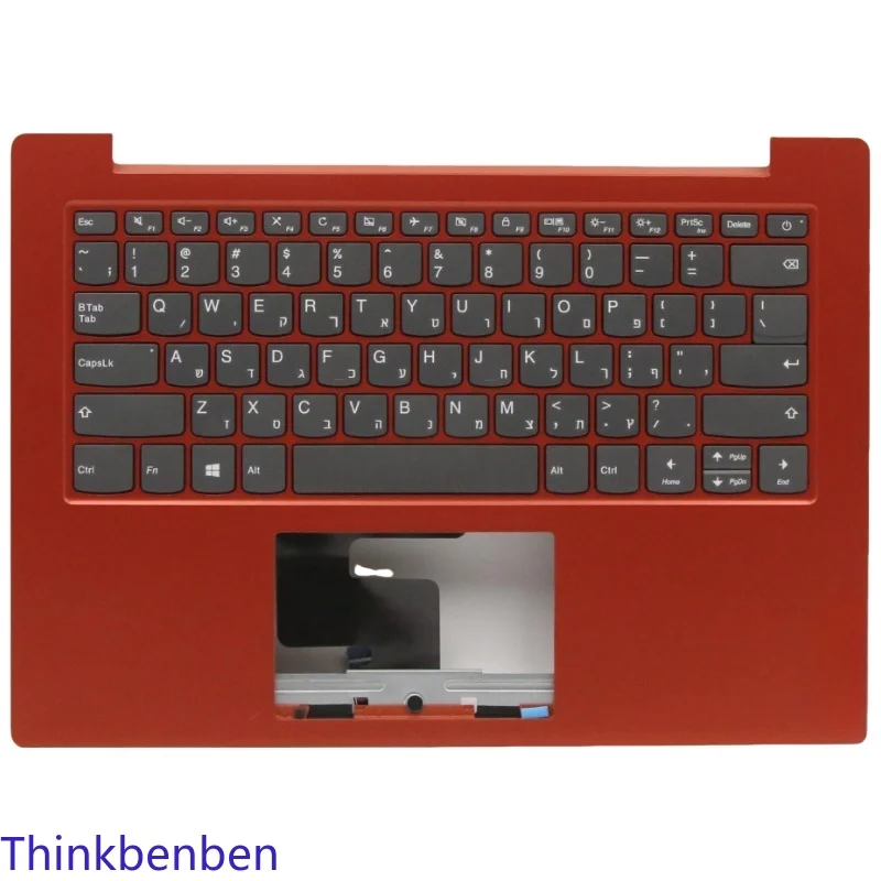 HB Hebrew (IL Israel) Flame Orange Keyboard Upper Case Palmrest Shell Cover For Lenovo Ideapad 1 14 14ADA05 5CB0Z56859