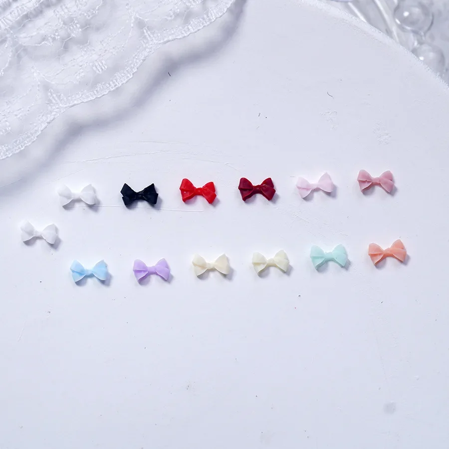 50/100 قطعة، القوس، إكسسوارات الأظافر، لطيف، الماس الراتنج، الشريط، ربطة القوس فيونكة، إكسسوارات الأظافر، DIY #5