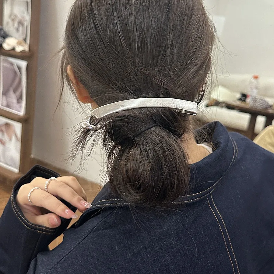 

Premium Metal Banana Hair Clip Non Slip Toothed Jaw Elegant Brushed Finish For Thick Hair Daily Styling Home
