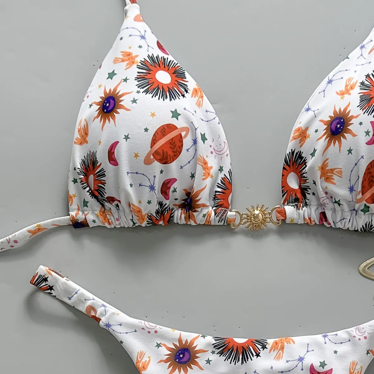 섹시한 삼각 비키니 선 프린트 사이드 스트링 비키니 여성 브라질리언 수영복 끈 비키니 수영복 비치웨어 여성 비키니