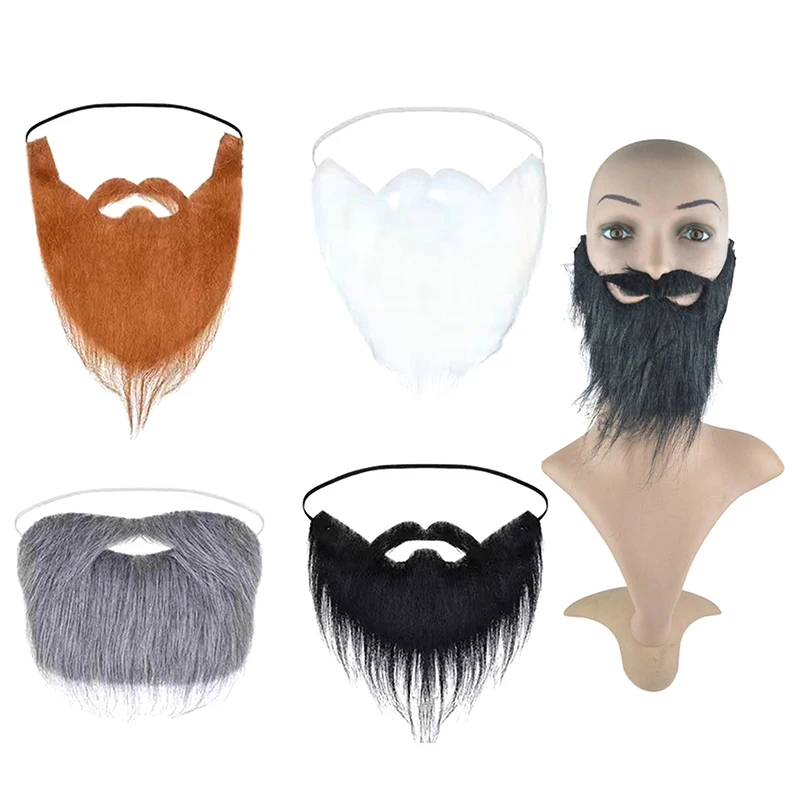 1PC Unisex Fancy Fake Beard Halloween Costume Party Facial Hair Moustache Wig Funny Festival Christmas Supplies Prom Props