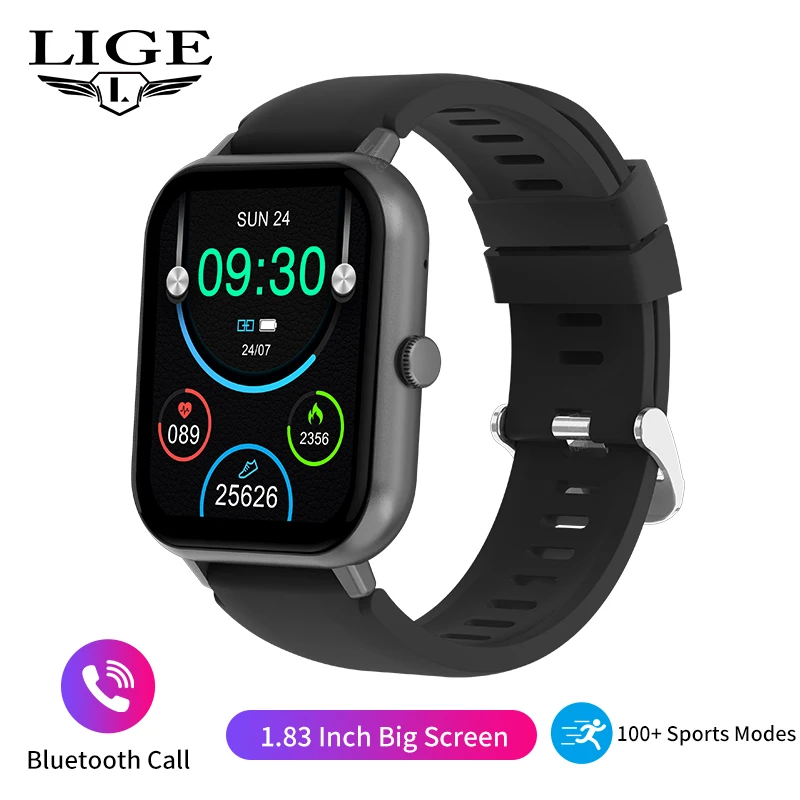 

LIGE Smart Watch Sports Bracelet Fitness Waterproof Health Monitoring Music Wireless Call Men Women Smartwatch For IOS Android