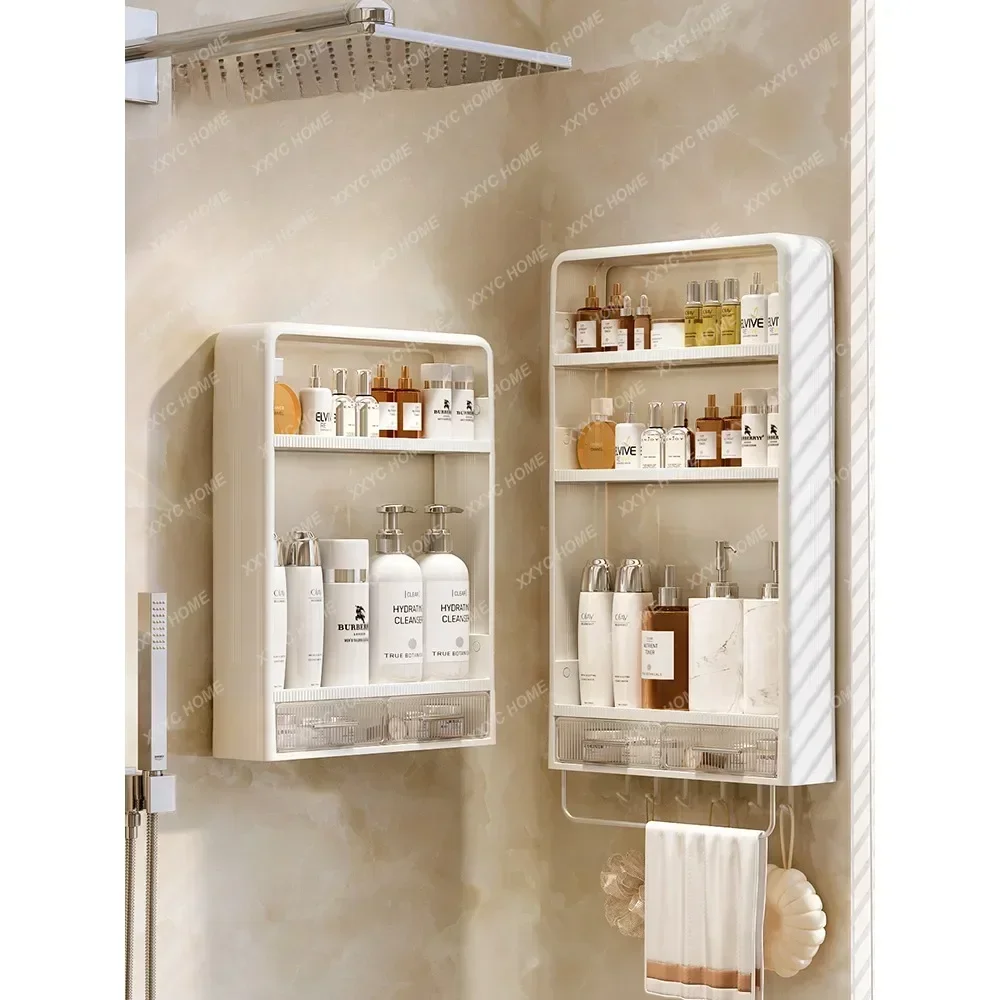 

Toilet Storage Rack Punch-Free Wall-Mounted Washstand Skin Care Cosmetics Toilet Bathroom Storage Rack