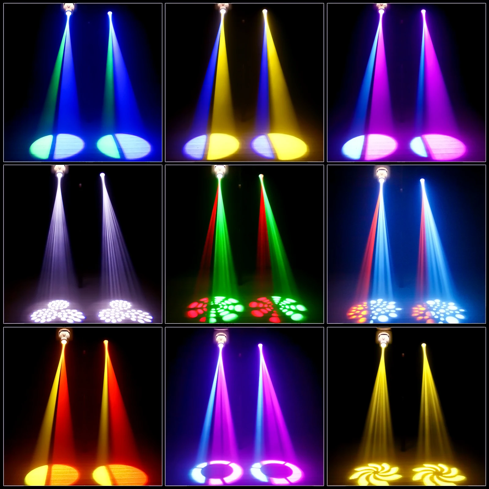 Imagem -02 - Rgbw Beam Moving Head Light Gobos Stage Effect Projector Dmx512 para dj Disco Party Feriado Bar Clube Casamento Aniversário