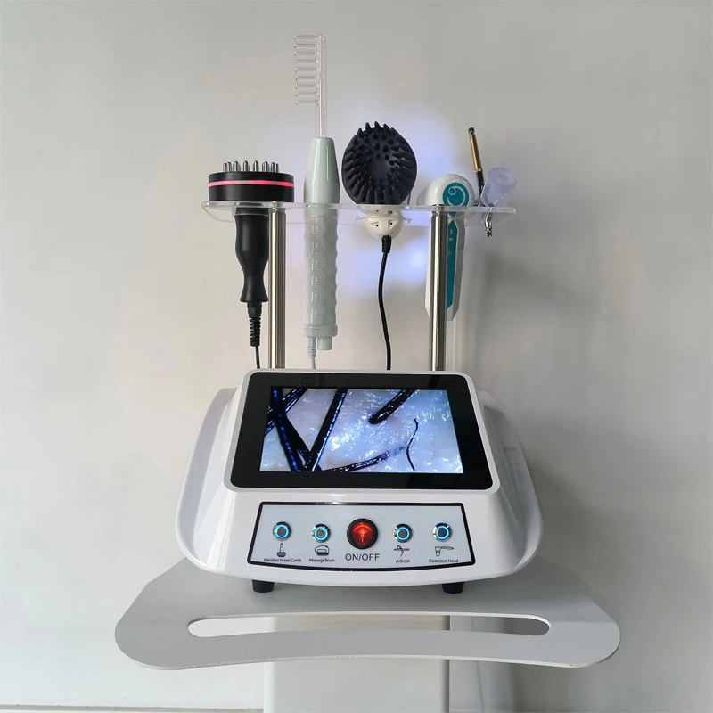 Anti Hair Loss Treatment Machine With Scalp Brush Comb Scalp Massager 5 In 1 Professional Hair Laser Regrowth