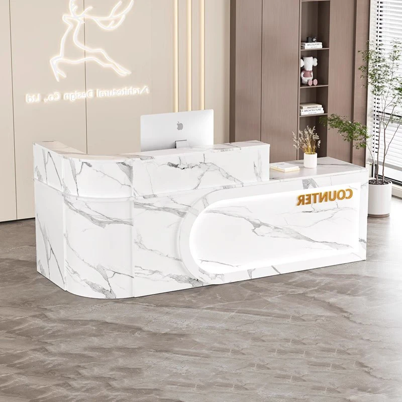 

Современная стойка ресепшн в уникальном стиле, индивидуальный дизайн, премиум-класс, роскошная креативная стойка для салона красоты, офисная мебель