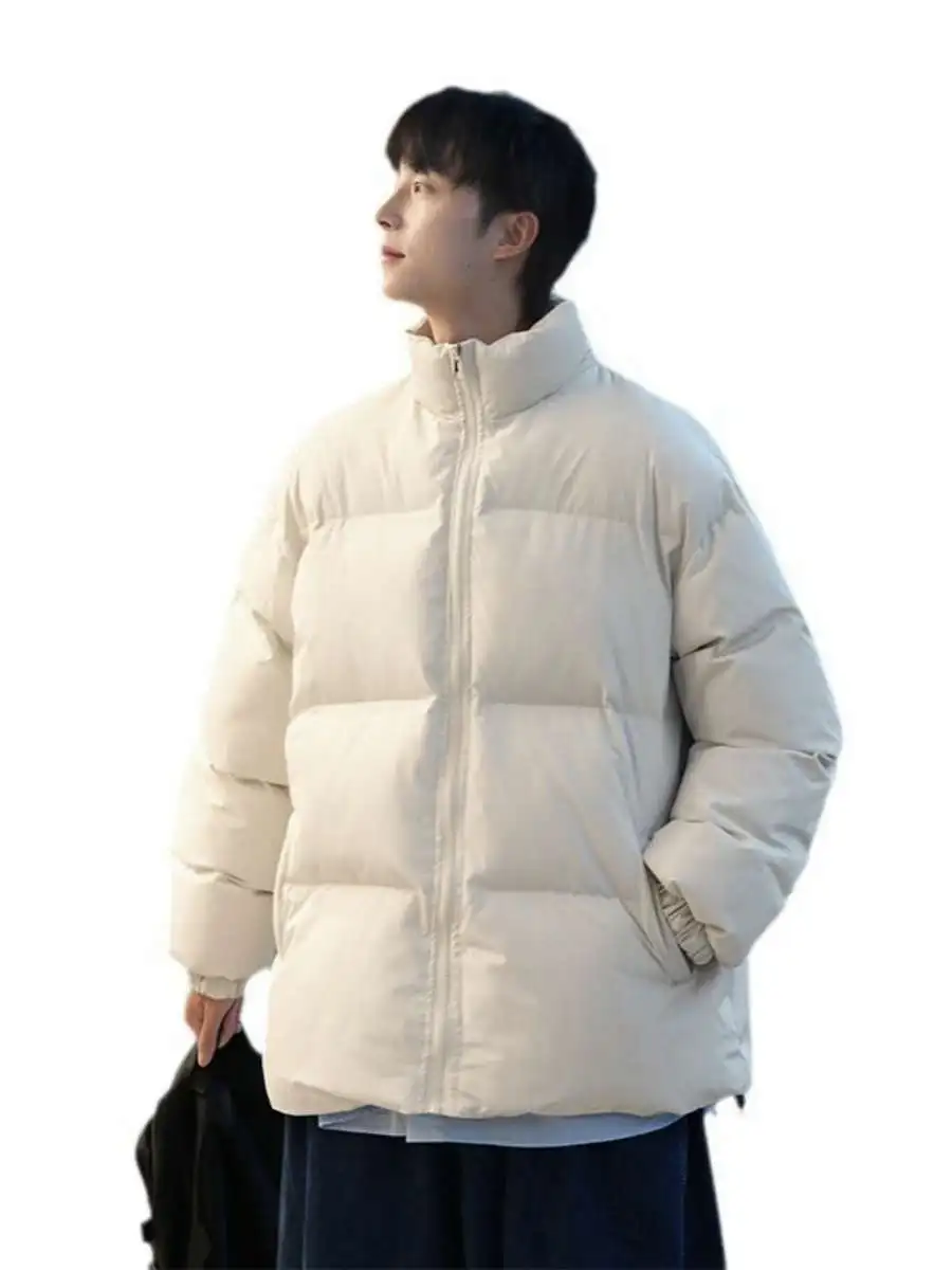 فضفاضة تناسب Thiened القطن Jaet الوقوف طوق الخبز Sle المرأة معطف بسيط الكورية الأمريكية لون نقي شتاء وصول جديد #5