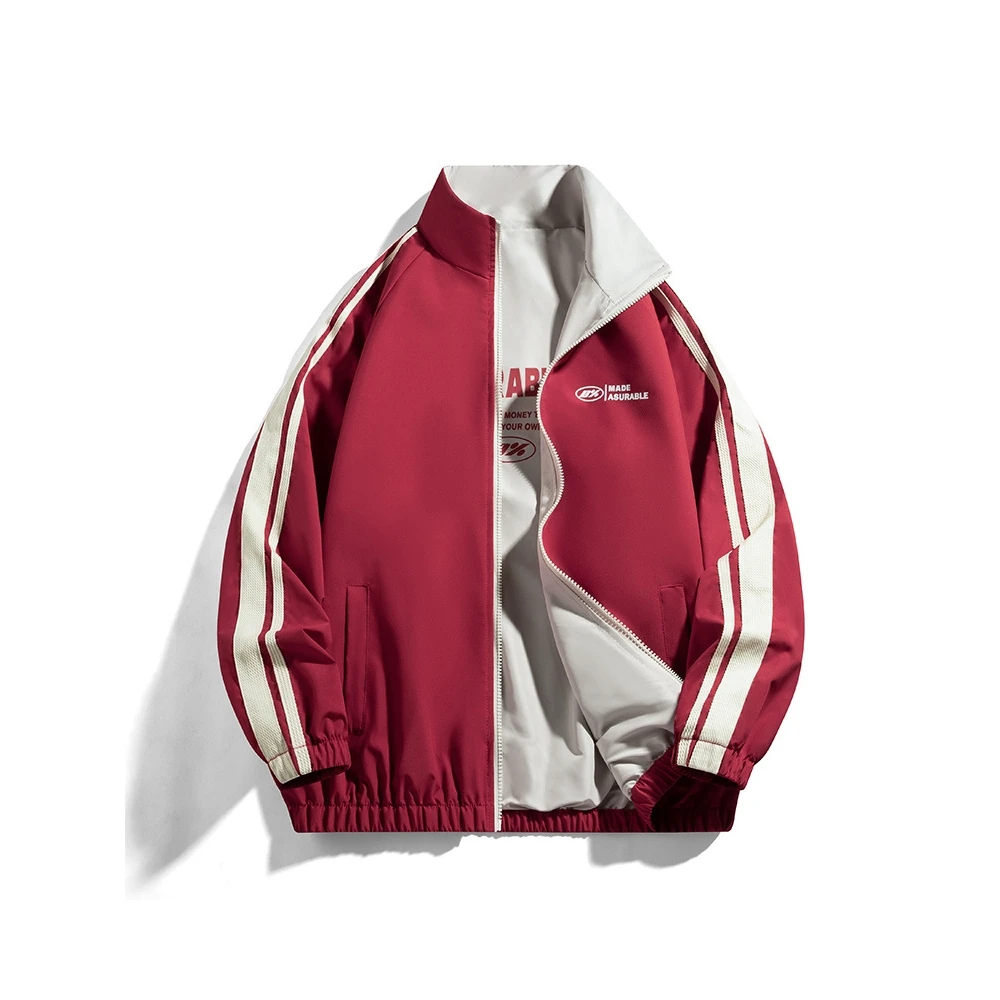 

ex Double-Sided Wear Casual Loose Fit Jaet Stand Collar Spring Autumn Faion Brand American Sle Couple's Outerwear