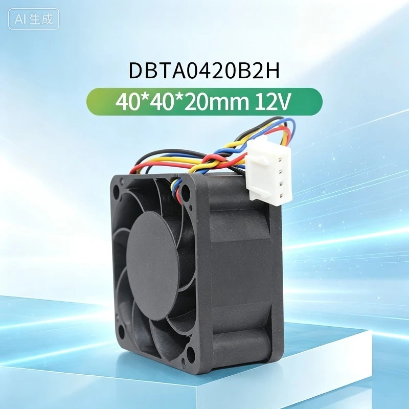 2PCS High Airflow Fan DBTA0420B2H For AVC 4020 12V 0.38A 4cm 4-Wire Cooling Fan
