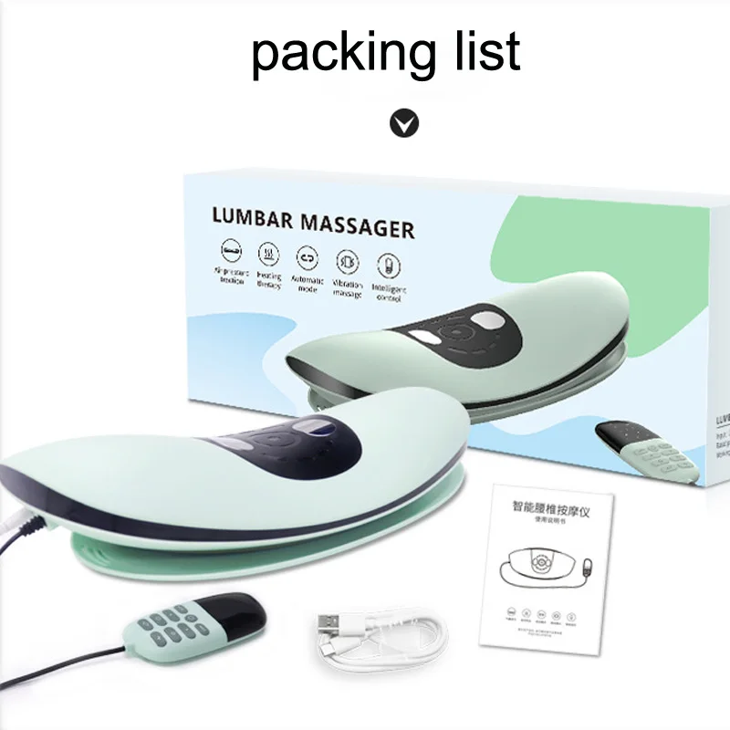 Electric Wireless Waist Massager Lumbar Traction Inflatable Hot Compress Lumbar Spine Support Massage Device Back Relieve Pain