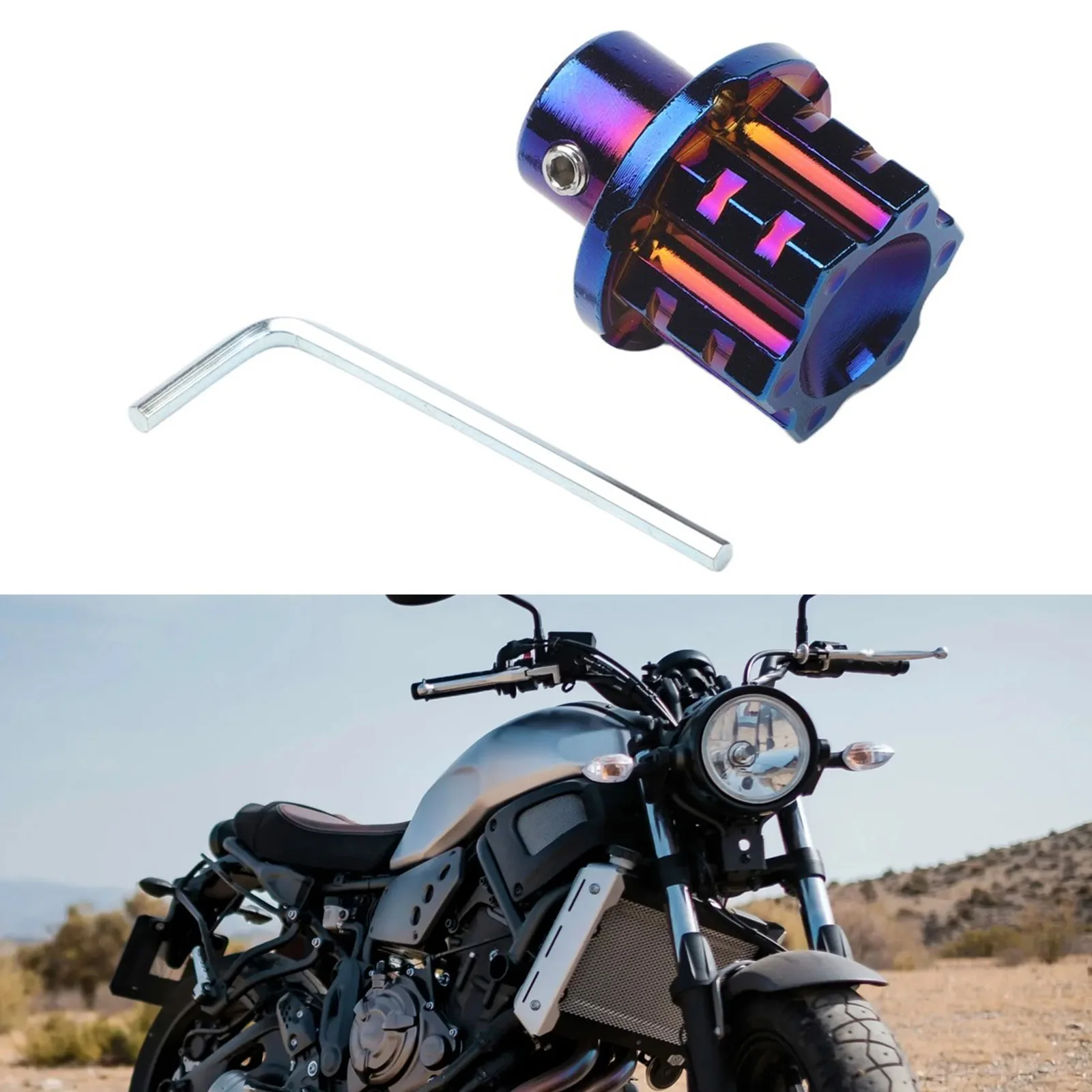 Aluminum Burn Blue Key Cover Case For Motorcycle Car for atv CNC Key Bit Hexagon Titanium Key Head Shell Refit Accessories