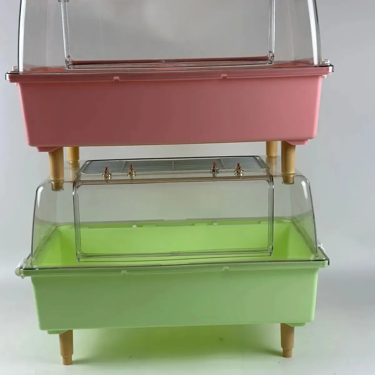 Hamster Cage-Acrylic Pet House with Viewing Window Crystal Clear Hamster Habitat for Dwarf Hamsters, Ventilated Transparent Cage view 4