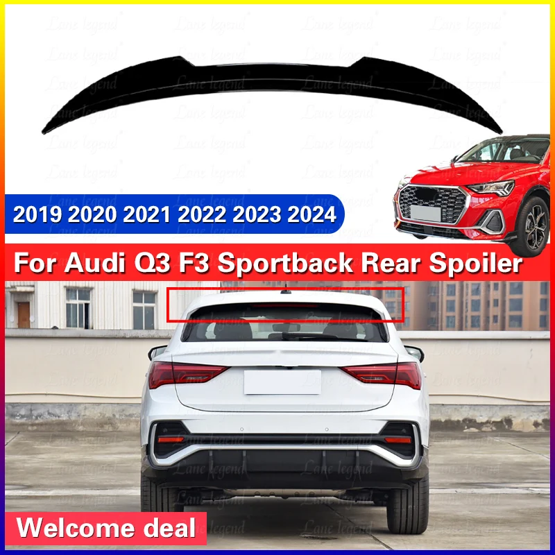 New Design Car Auto Parts for Audi Q3 F3 Sportback 2019-2024 Spoiler Cap Rear Wing Roof Lip High Quality ABS Material