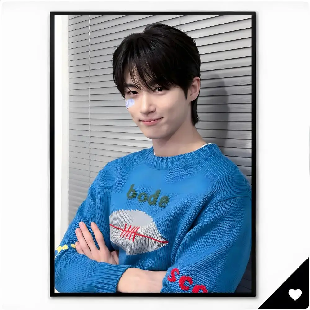Actor Korean Romance Lead Byeon Woo-seok Poster Framed Wall Art Painting for Living Room Interior Decor and Gift Options