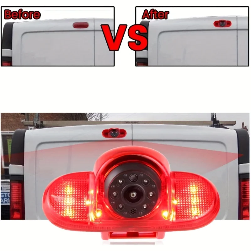 Car Brake Light Reversing Camera with Night Vision for Renault Trafic 2001-2014, Opel Combo 2001-2011, Vauxhall Vivara 2001-2014