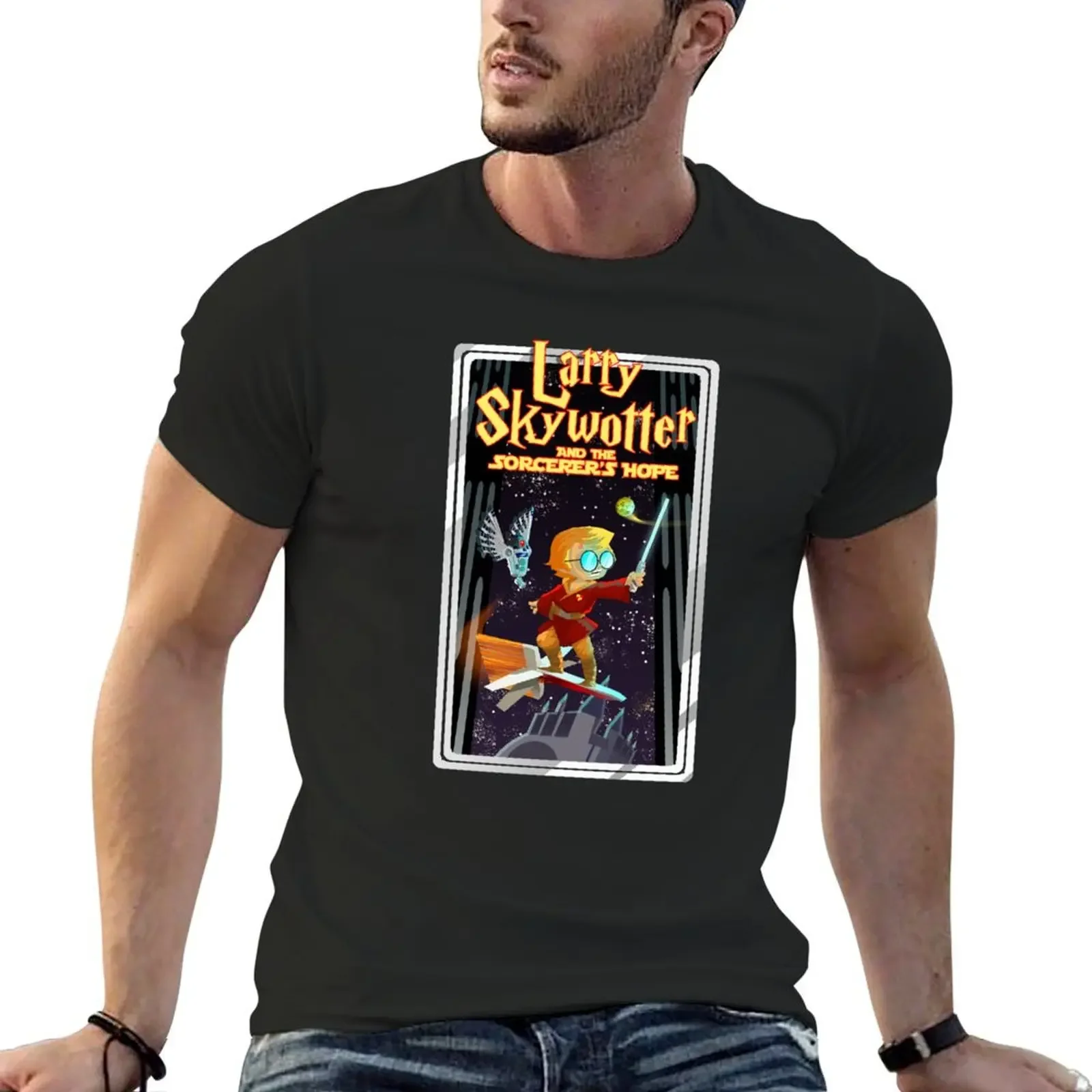 

Larry Skywotter and the Sorcerer's Hope T-Shirt oversizeds plus size tops custom t shirt quick-drying mens t shirt