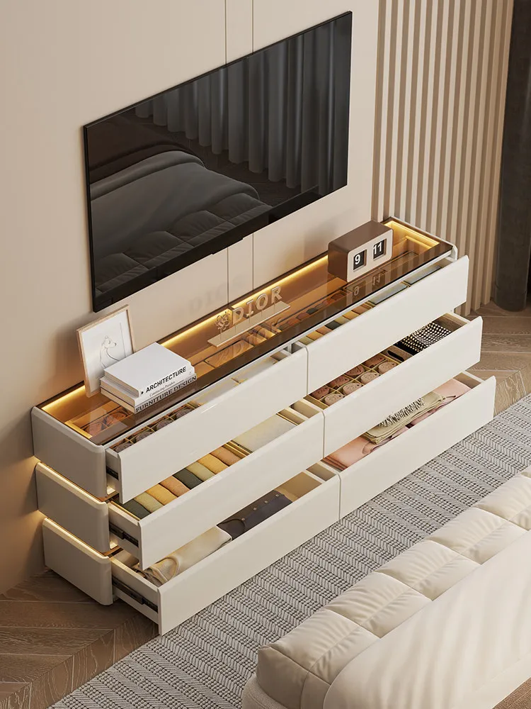 Cream Wind Display Cabinet Dresser Drawer Locker Drawer Six Bucket Cabinet Bedroom Display Cabine