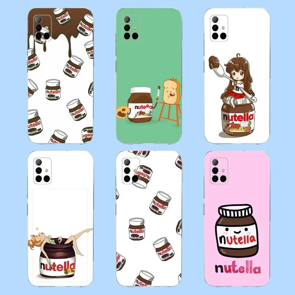 

N-Nutella Chocolate Phone Case For Samsung S30,23,21,22,20 FE lite,S10,9,PIus Note20ultra Soft Transparent