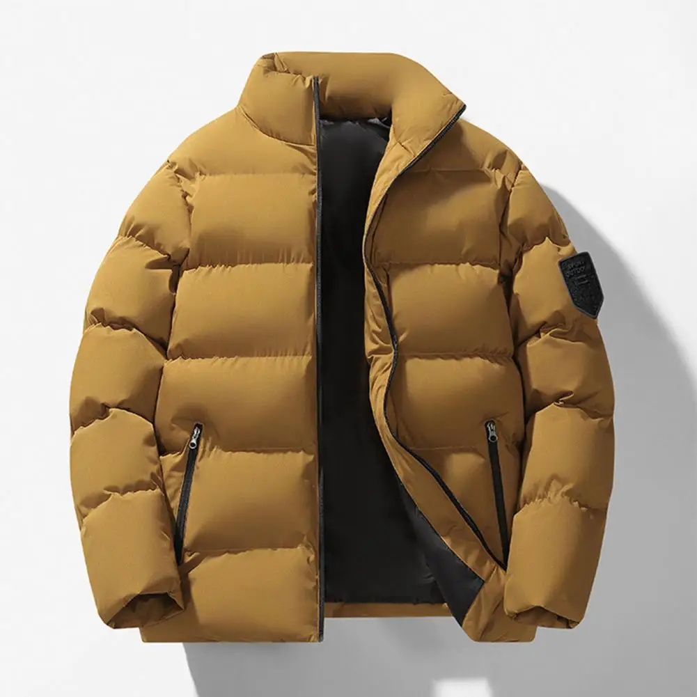 Parkas Jas Heren Winterjas Dik Gewatteerde Heren Parka 'S Dikker Warme Jas Heren Opstaande Kraag Effen Kleur Casual Parka Vest