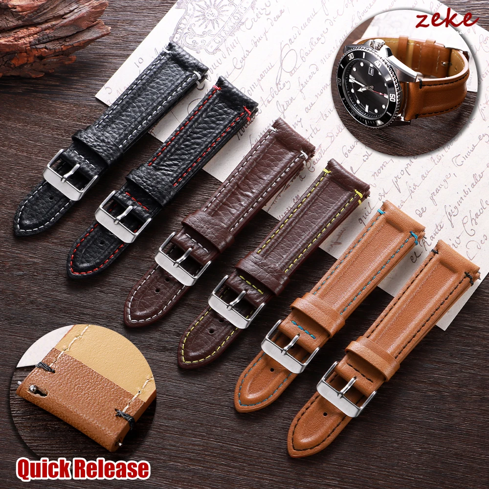 Litschi-Kornarmband, 20/22 mm, echtes weiches Leder-Uhrenarmband für Huawei Watch Gt3/Gt4, Schnellverschluss-Armband, Retro-braunes Armband