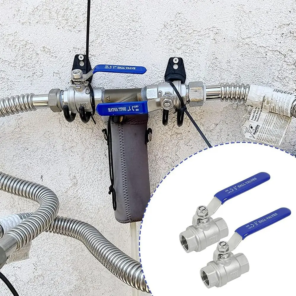 جديد SS304 صمام كروي من الفولاذ المقاوم للصدأ 2P مقاومة درجات الحرارة العالية صمام كروي كامل المنفذ 1/2 "3/4" 1 "1/4" 3/8 صمامات المقبض