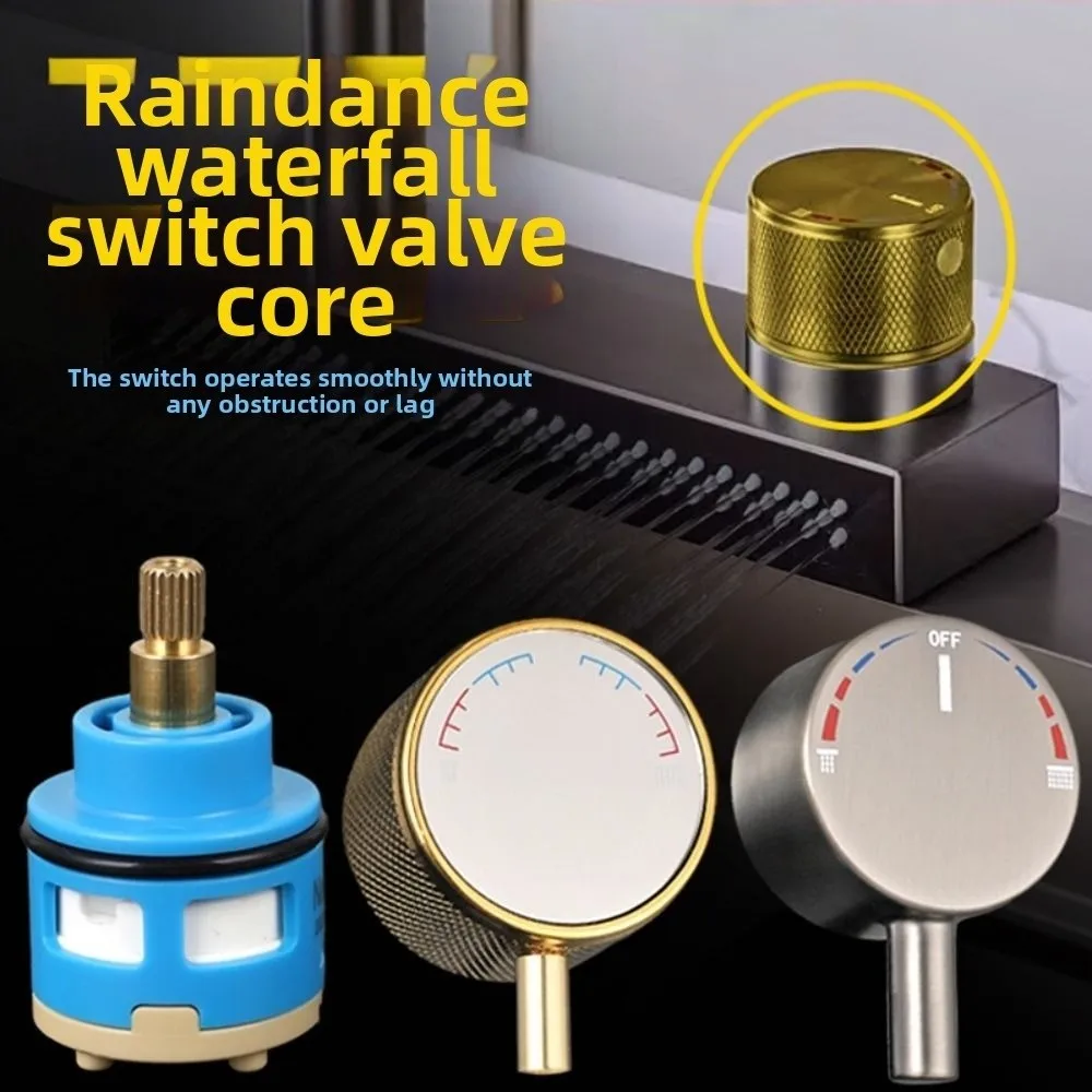Durable 35mm Size Faucet Valve Core Watersaving 2 Way Replacement Valve Hot/Cold Water Double Output Faucet Handle Shower Room