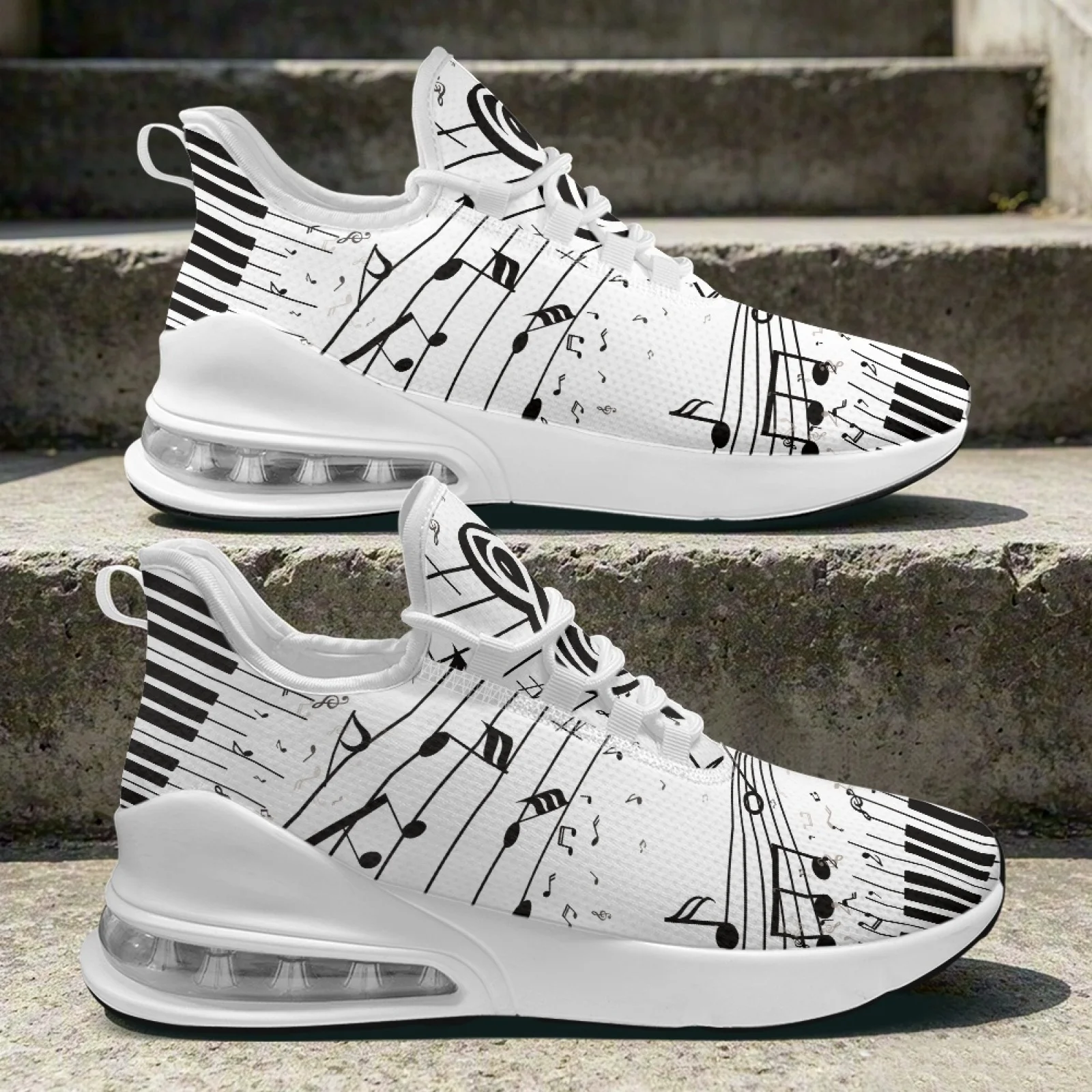 PENSTROLL Musical Notes Print Lightweight Walking Shoes for Women Daily Use Mesh & EVA Casual Shoes Footwear