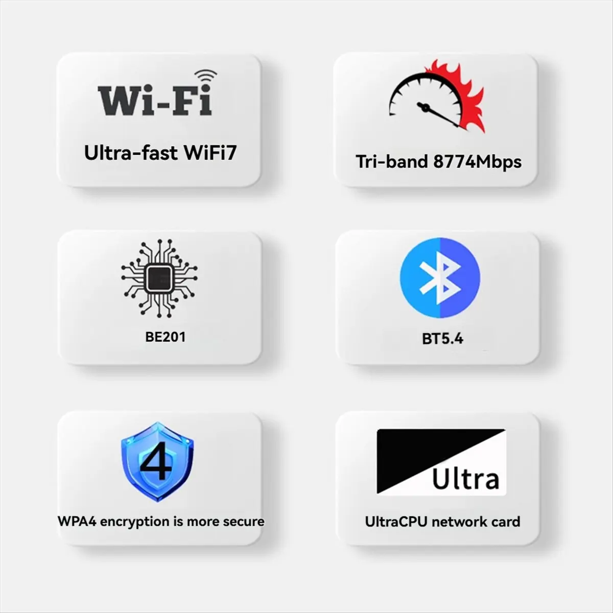 

Беспроводной модуль Wi-Fi A10R BE201 BE201NGW WIFI7 M.2 CNVio3 8774 Мбит/с, трехдиапазонный, BT5.4, с антеннами 8 дБ для Win10/11 64-бит