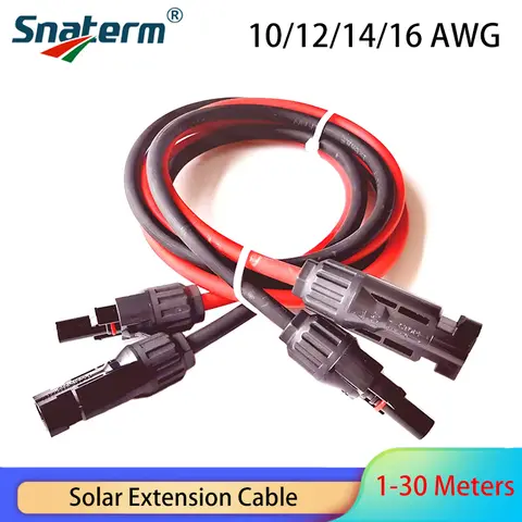 2.5mm² 4mm² 6mm² 30/10/9/8/5/3/1meter Black+Red Solar Panel Extension Solar Cable PV Cable Wire Copper Conductor XLPE Jacket