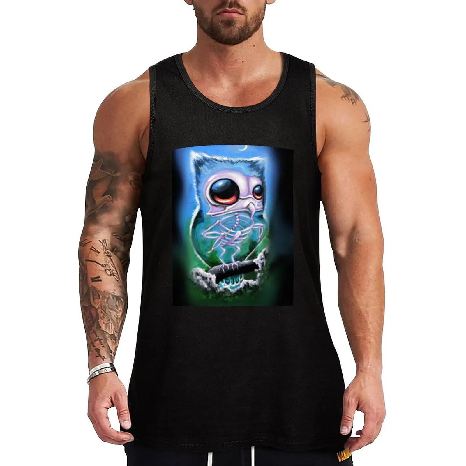 

skeletonowl Tank Top Japanese t-shirt sports t-shirts for men Men's sleeveless summer clothes