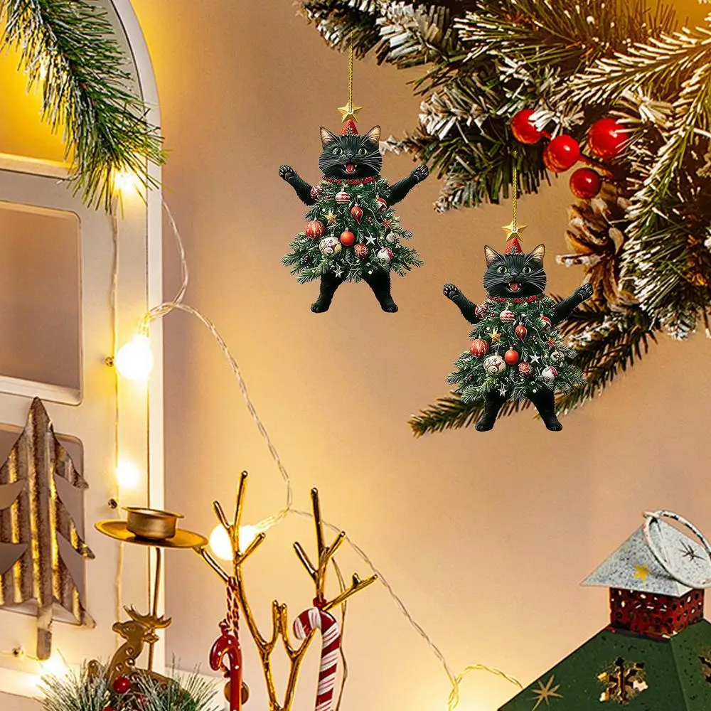 1 Stück Weihnachtsbaum-Anhänger Niedliche Katzen-Hängedekoration für Auto Rucksack Weihnachtsbaum-Deko Partyzubehör Neujahrsgeschenke – Detail 12