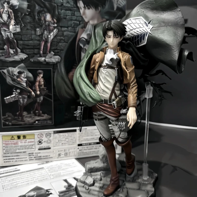 attack-on-titan-26cm-levi-ackerman-action-figures-model-kit-anime-peripheral-toy-standing-posture-cloak-ornament-birthday-gift