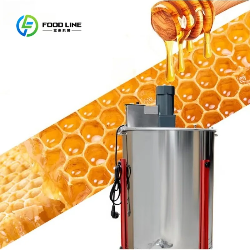 Customized Commercial Electric Honey Extractor 4 Frame Heavy Duty Adjustable Speed Rust-Proof Honey Separator Transparent Lid