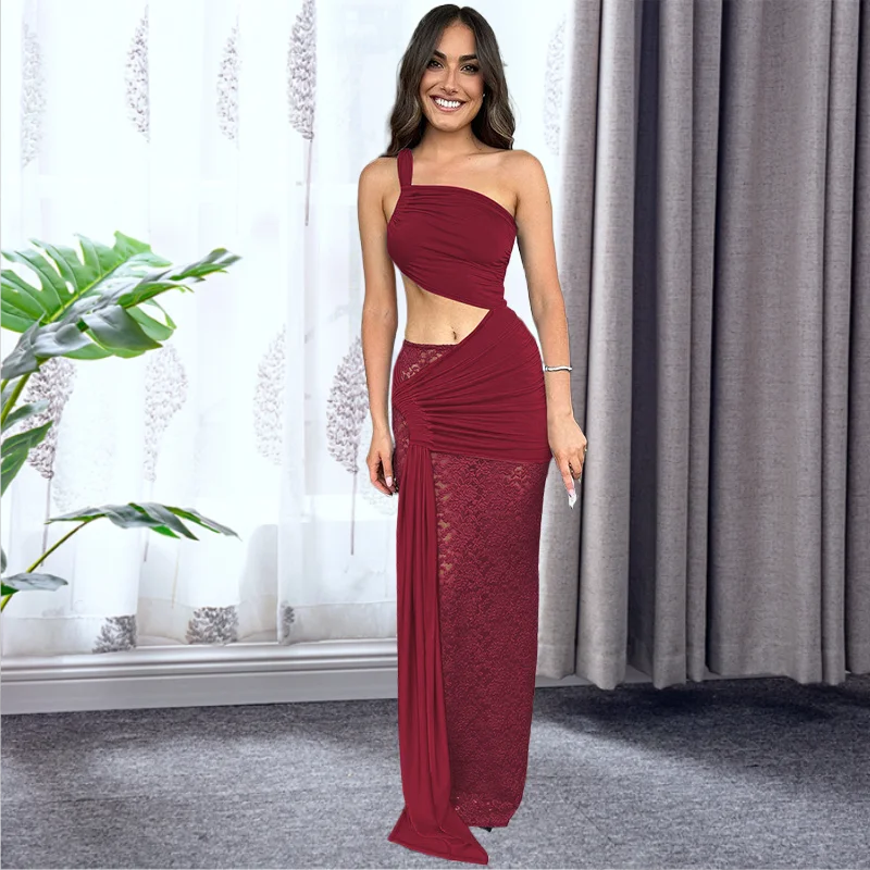 

Женский комплект из 2 предметов без рукавов с открытой спиной и бретельками, укороченный топ с боковым разрезом, облегающая юбка макси, женский комплект для вечерней вечеринки, Клубная одежда