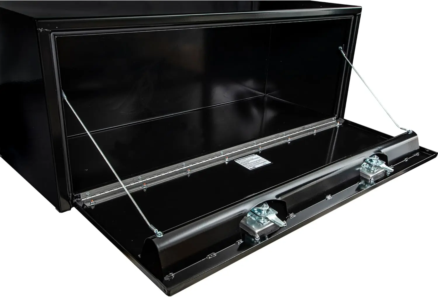 Buyers Products 1702310 Scatola per camion sottoscocca in acciaio nero con chiusura a T, 18 x 18 x 48 pollici, cassetta degli attrezzi per appaltatori con durevole