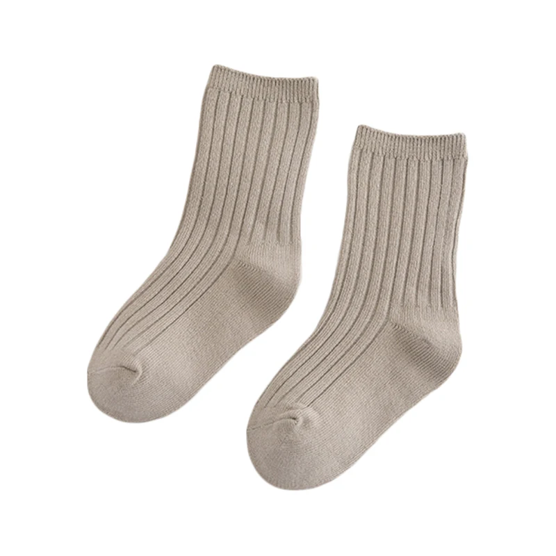 

Baby Spring Autumn Ribbed Socks Solid Color Non Skid Socks, Toddler Mid Tube Elastic Socks