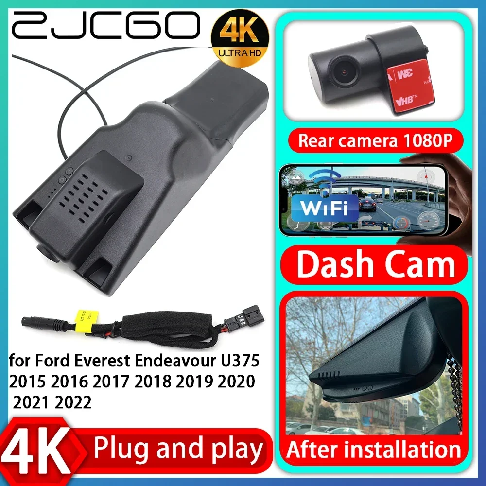 for Ford Everest Endeavour U375 2015 2016 2017 2018 2019 2020 2021 2022 4K 2160P Plug and DVR Dash Cam Camera Video Recorder