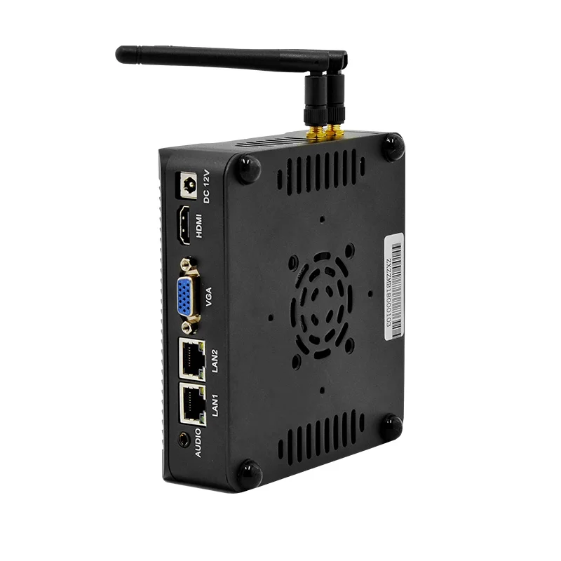 Industriële Embedded Computer Celeron N2840 N2940 N5095 Mini Pc Ddr3 Ddr4 Dual Lan Rs232 Com Dual Display Fanless Mini Pc