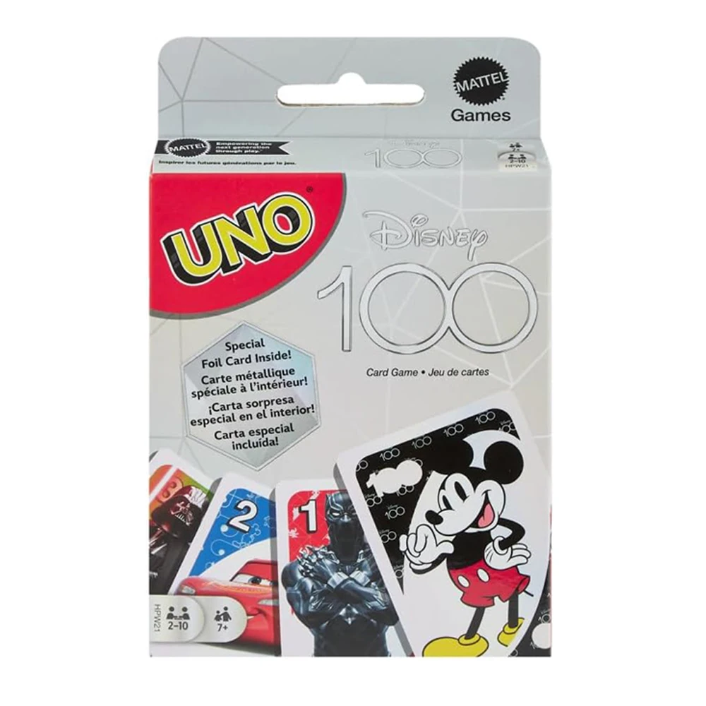 hot UNO Disney 100 Card Game for Kids Featuring Disney Characters Collectible Foil uno No mercy Card