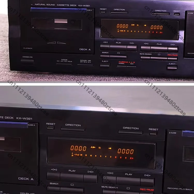 KX-W321 Dual Cassette Tape Deck with Electronic Control, Double Cassette Recorder Player